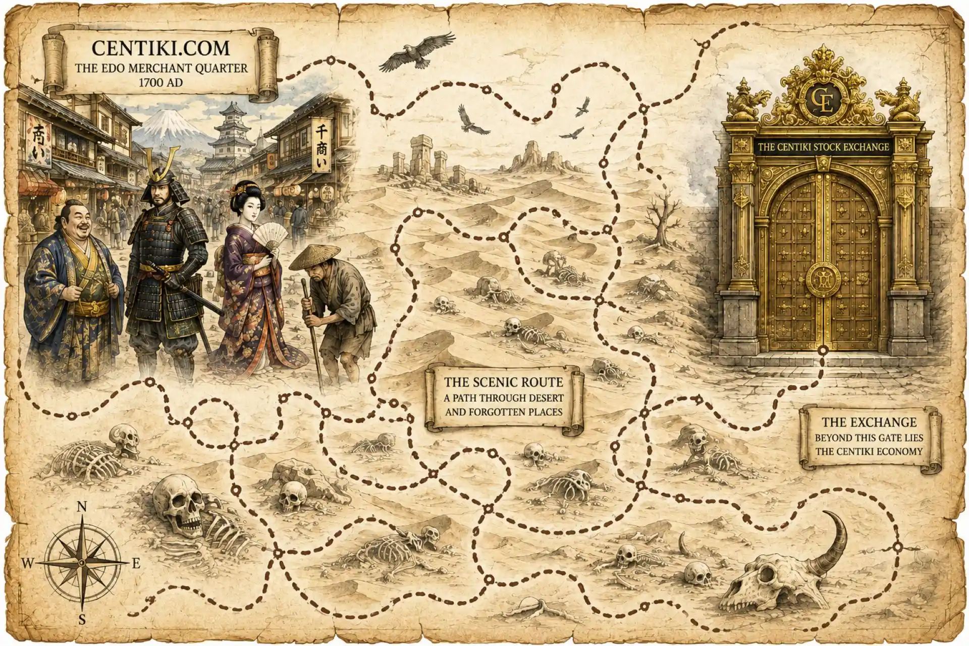 The Centiki labyrinth map shows the trail that connects the three websites that are part of the Epic Captcha.